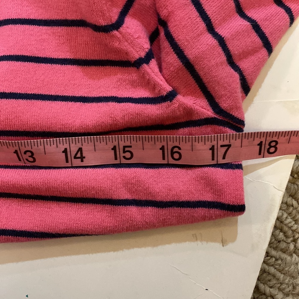 J. Crew pink and Navy Blue Striped V-Neck Sweater, Small Bundle 4/$24 Sale - Picture 8 of 9